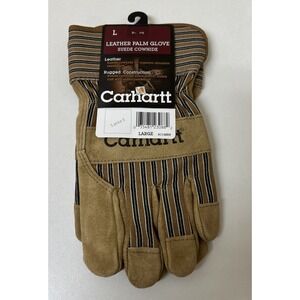 Carhartt Suede Cowhide Leather Palm Work Gloves A114 With Safety Cuff L NEW NOS